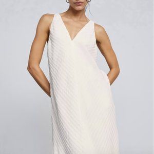 The City Stripe Midi Dress - White